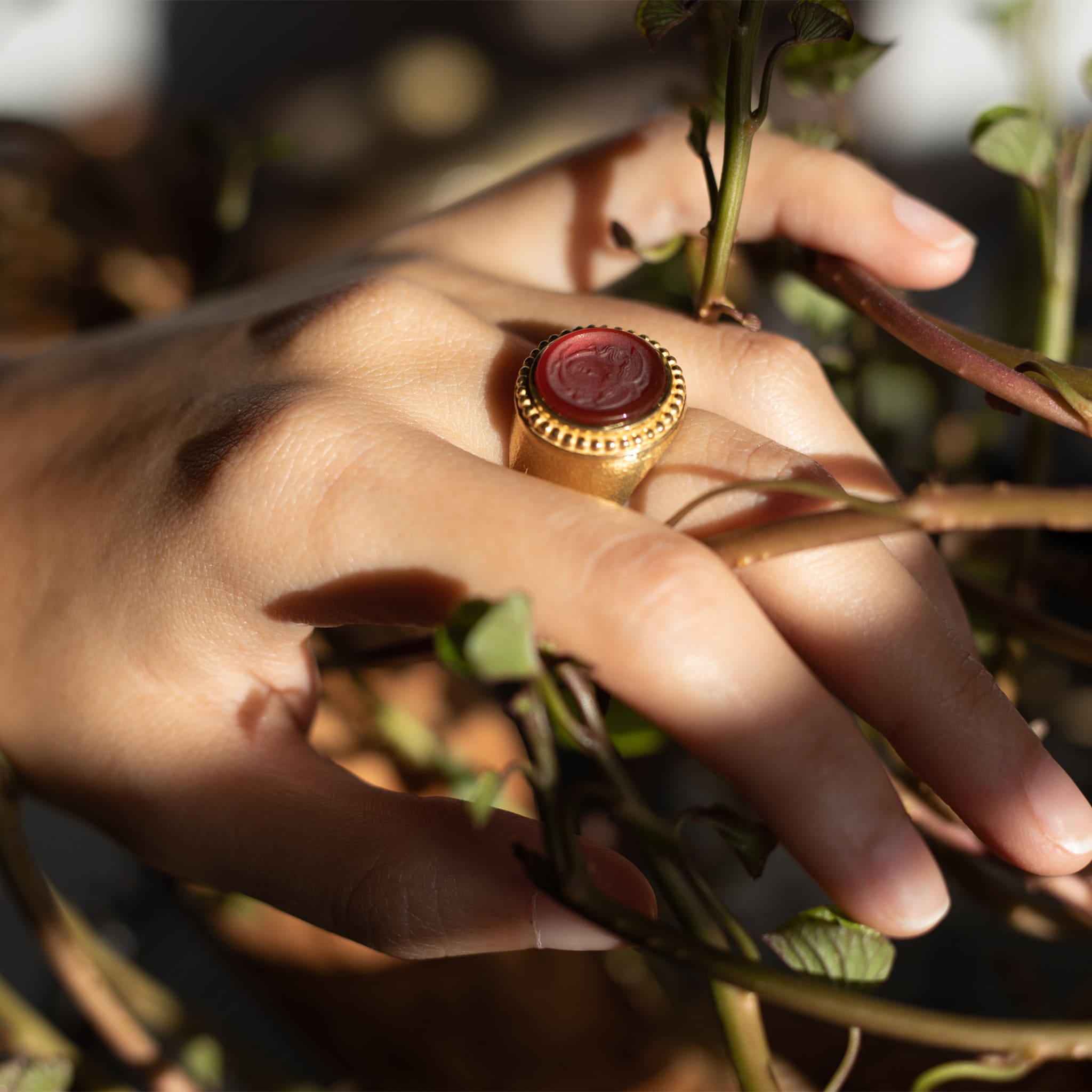 Medusa gold ring sale